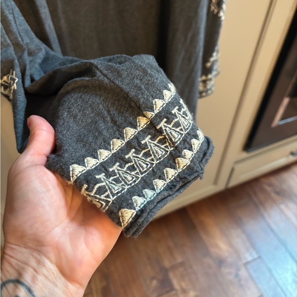 Johnny Was Tulia Embroidered Gray Duster Cardigan Boho Size Lg - Picture 7 of 7